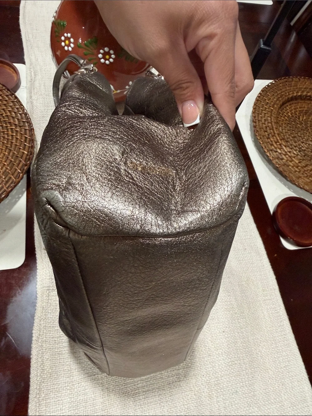 COACH Madison Phoebe Shoulder Bag in Metallic Leather